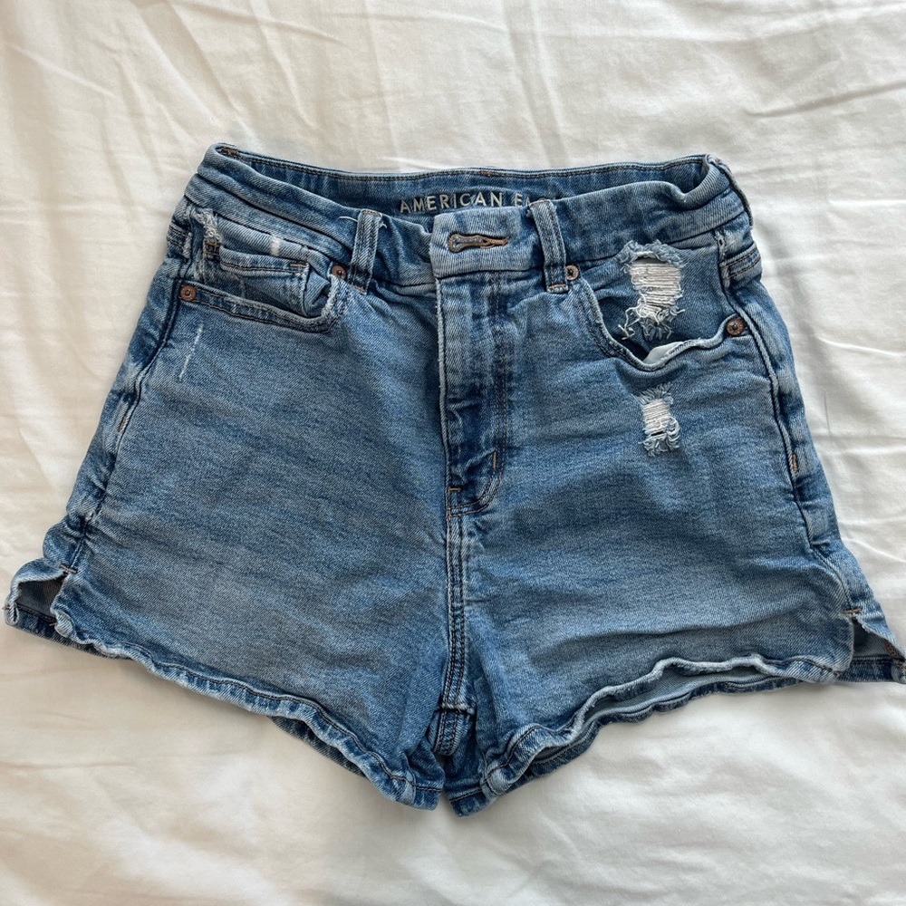 American Eagle Stretch Curvy Denim Mom Shorts